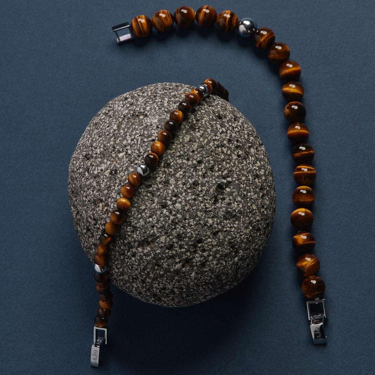 Atlas Men's 6mm Beaded Tiger's Eye Bracelet