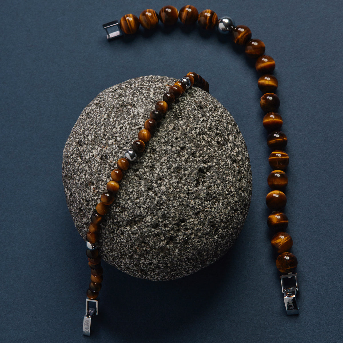 Atlas Men's 6mm Beaded Tiger's Eye Bracelet