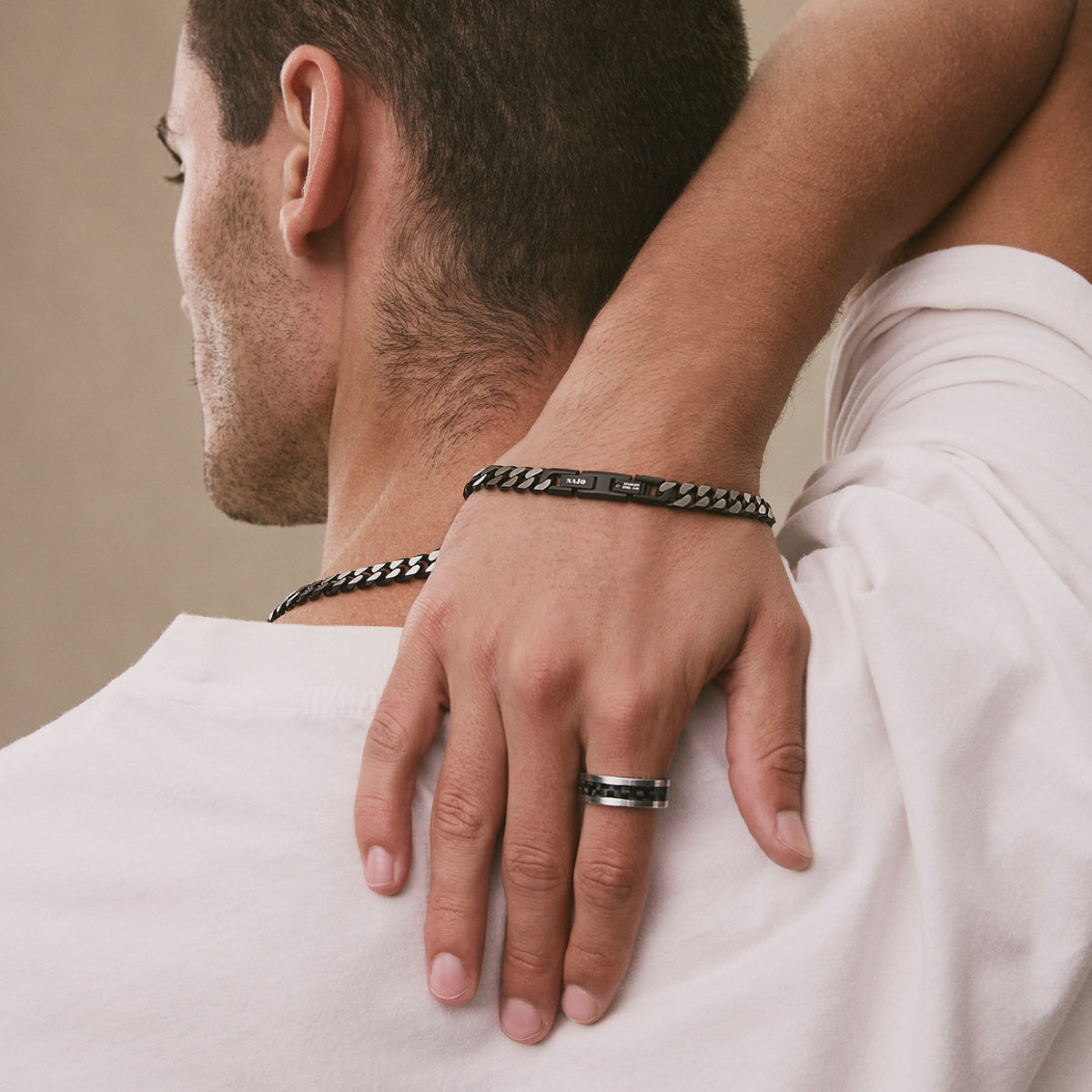 Nero Men’s Steel Curb Chain Bracelet (Bold)