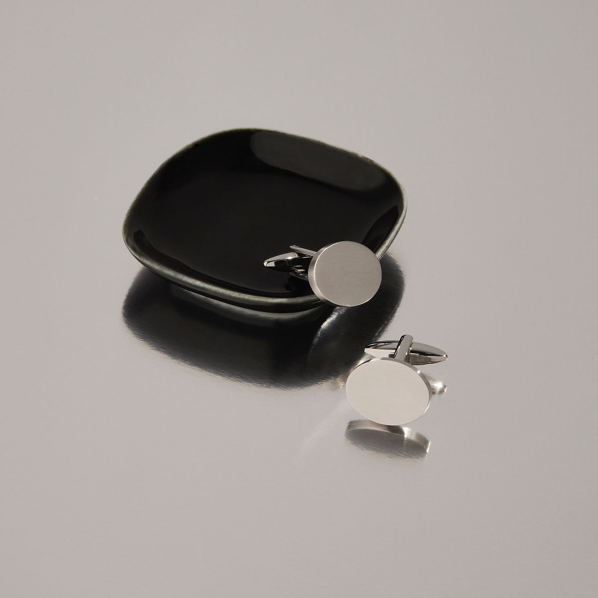 Orion Men's Brushed Stainless Steel Cufflinks
