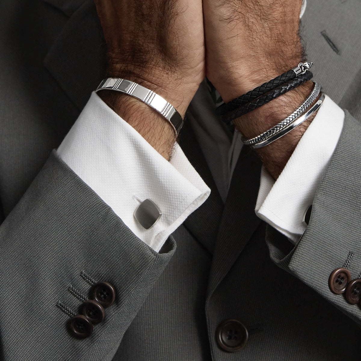 Pegasus Men's Brushed Stainless Steel Cufflinks