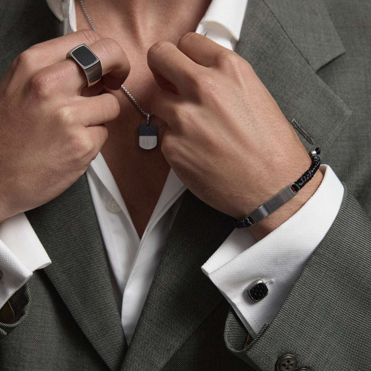 The Aviator Carbon Fibre and Steel Cufflinks