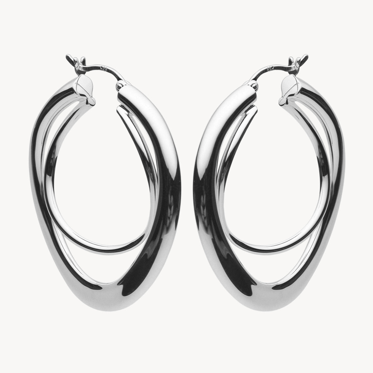 Sterling Silver Strudel Hoop