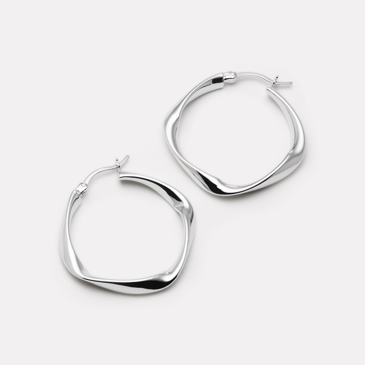 Sterling Silver Garden of Eden Hoop Earrings