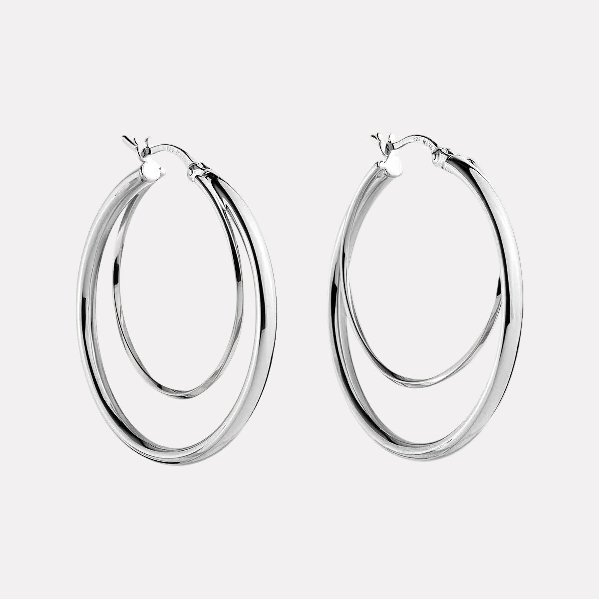 Sterling Silver Whirlpool Hoop Earrings