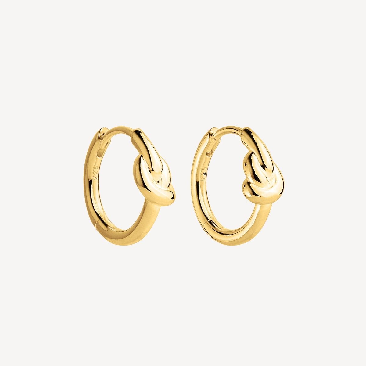 Yellow Gold Nature’s Knot Huggie Earrings