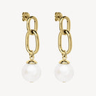 Yellow Gold Sea Nymph Pearl Drop Earrings