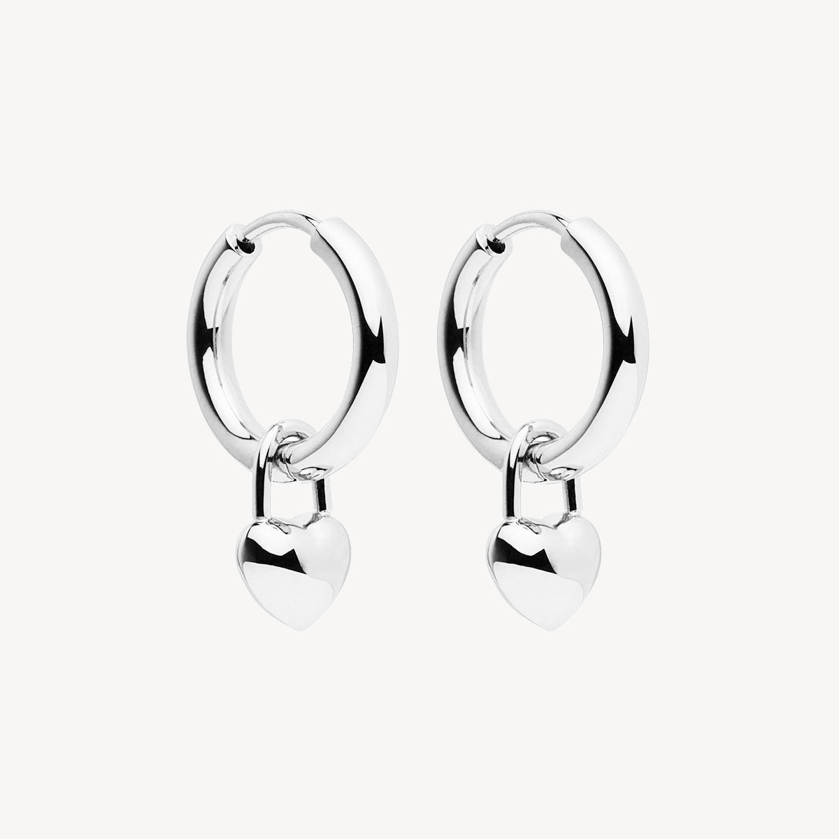Sterling Silver Amore Hoop Earrings