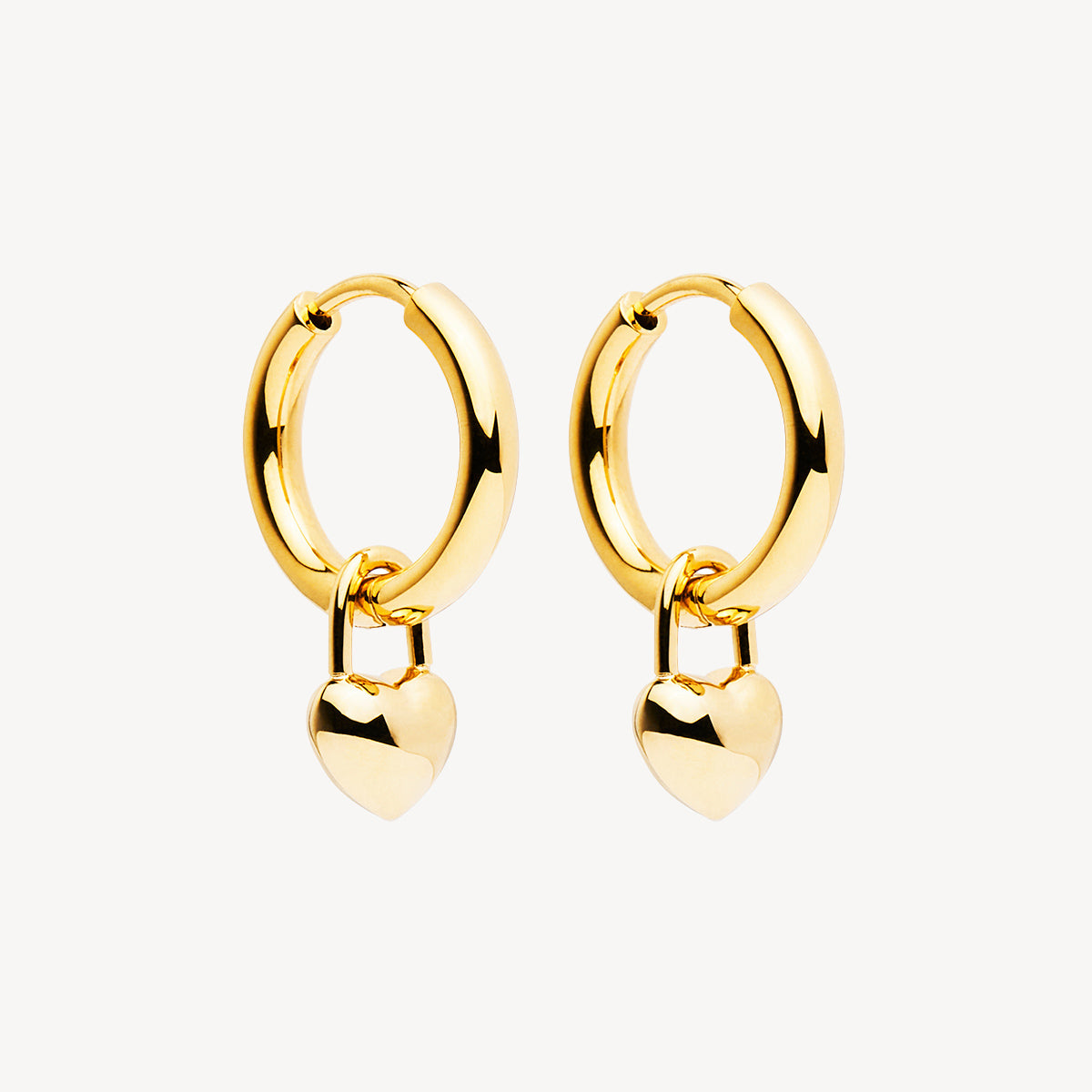 Yellow Gold Amore Hoop Earrings