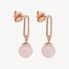 Rose Gold Alba Rose Quartz Earrings