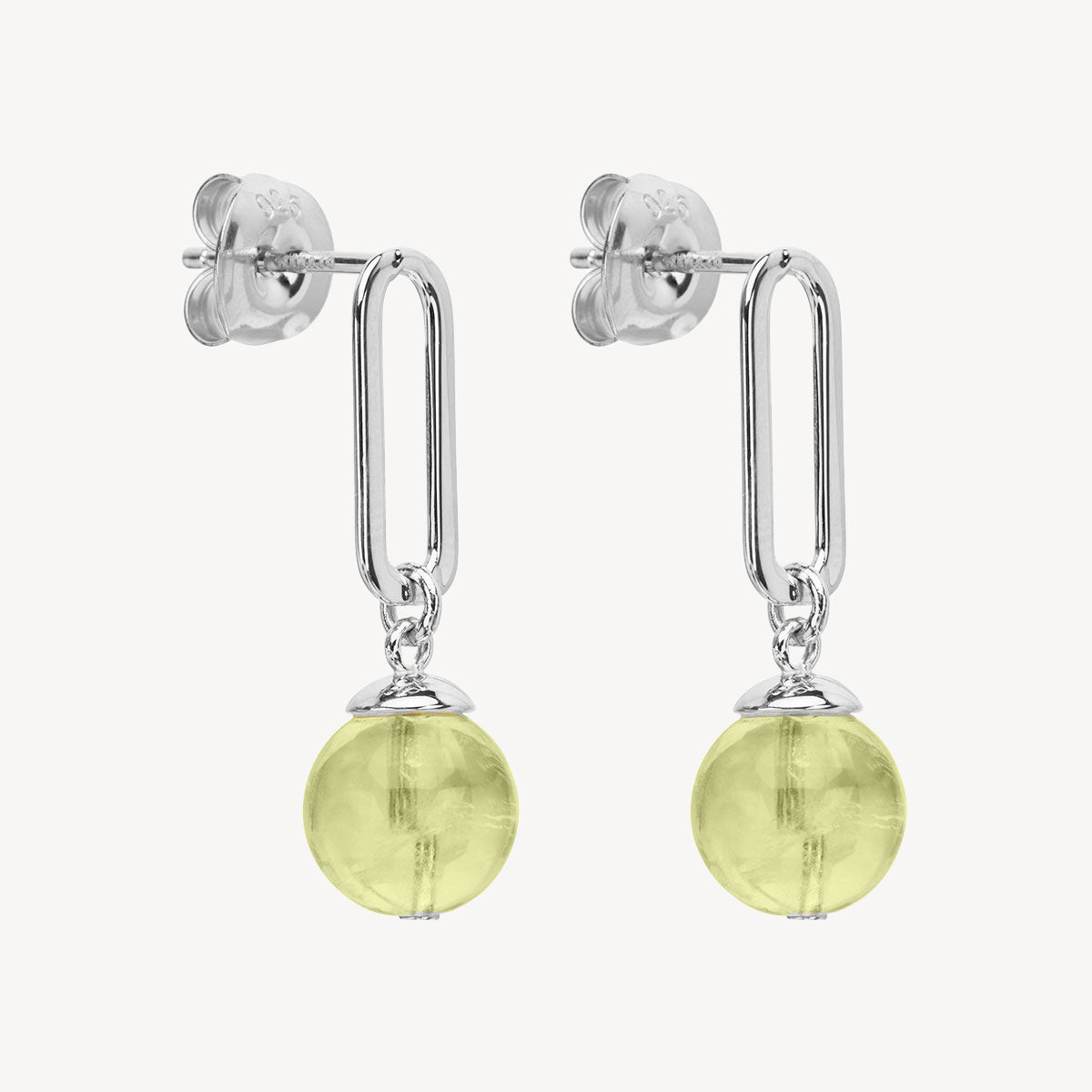 Sterling Silver Natura Prehnite Earrings