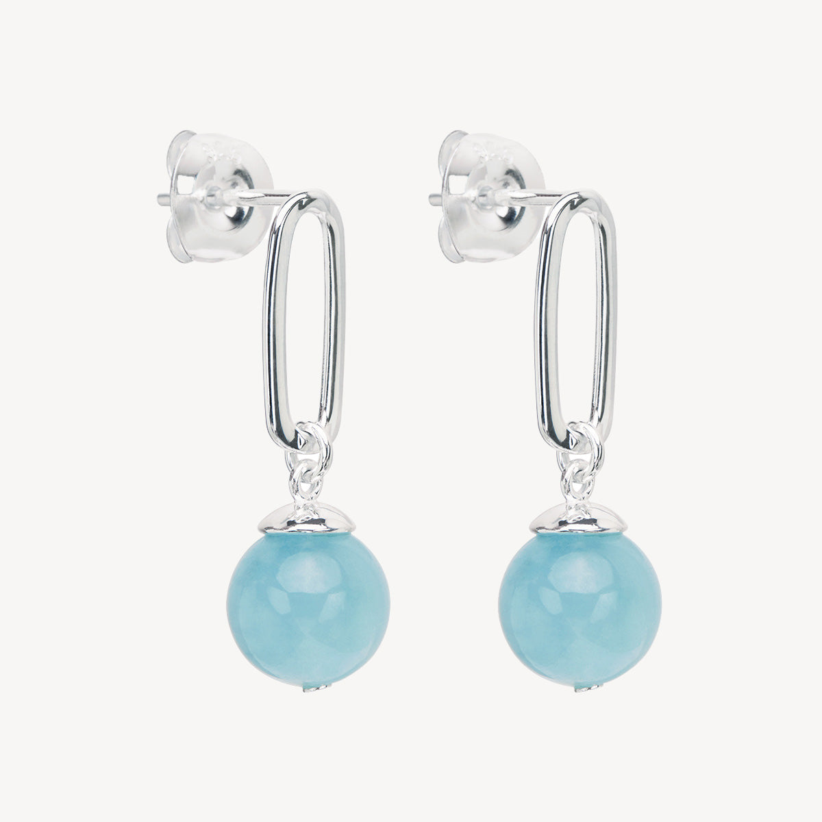 Sterling Silver Ulysses Aquamarine Earrings