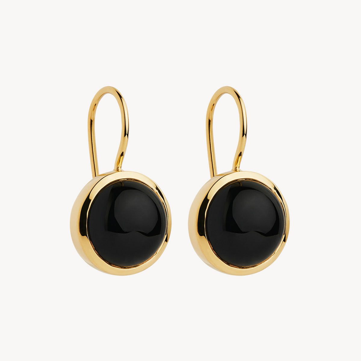 Yellow Gold Chroma Black Onyx Earrings