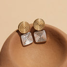Labyrinthe Two-Tone Earrings