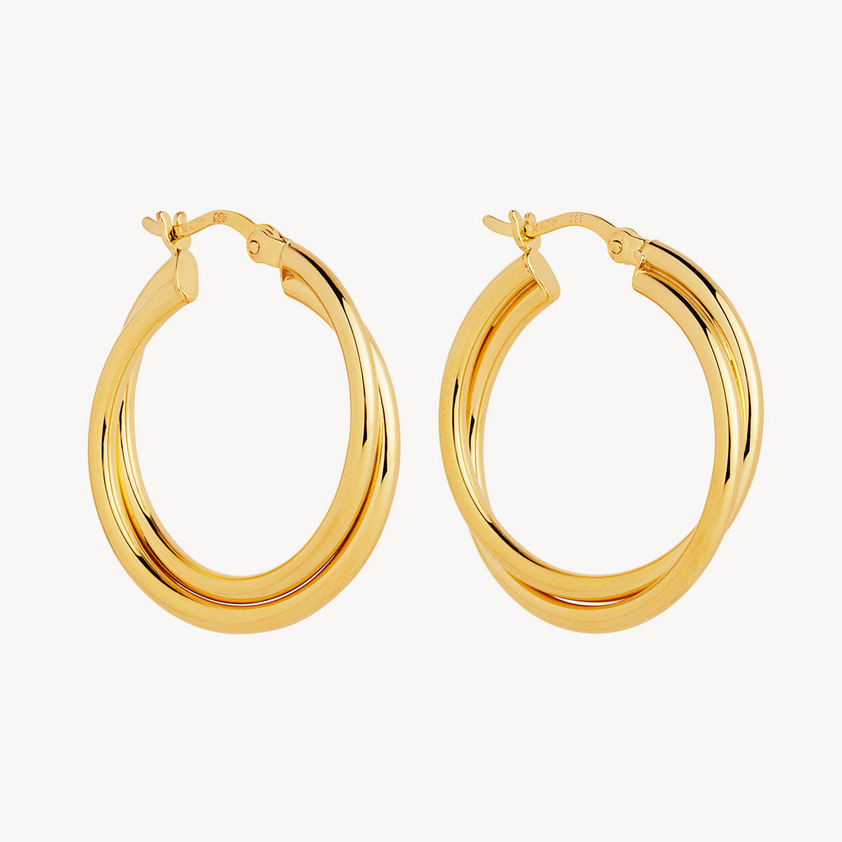 Yellow Gold Duet Hoop Earrings