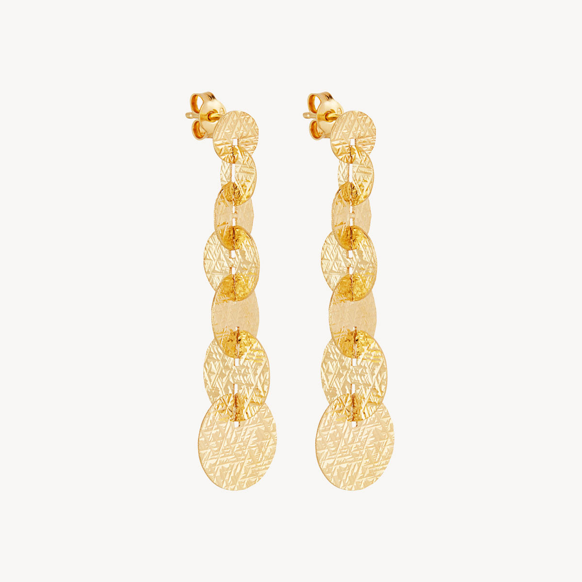 Yellow Gold Milleluci Circular Earrings (Grande)