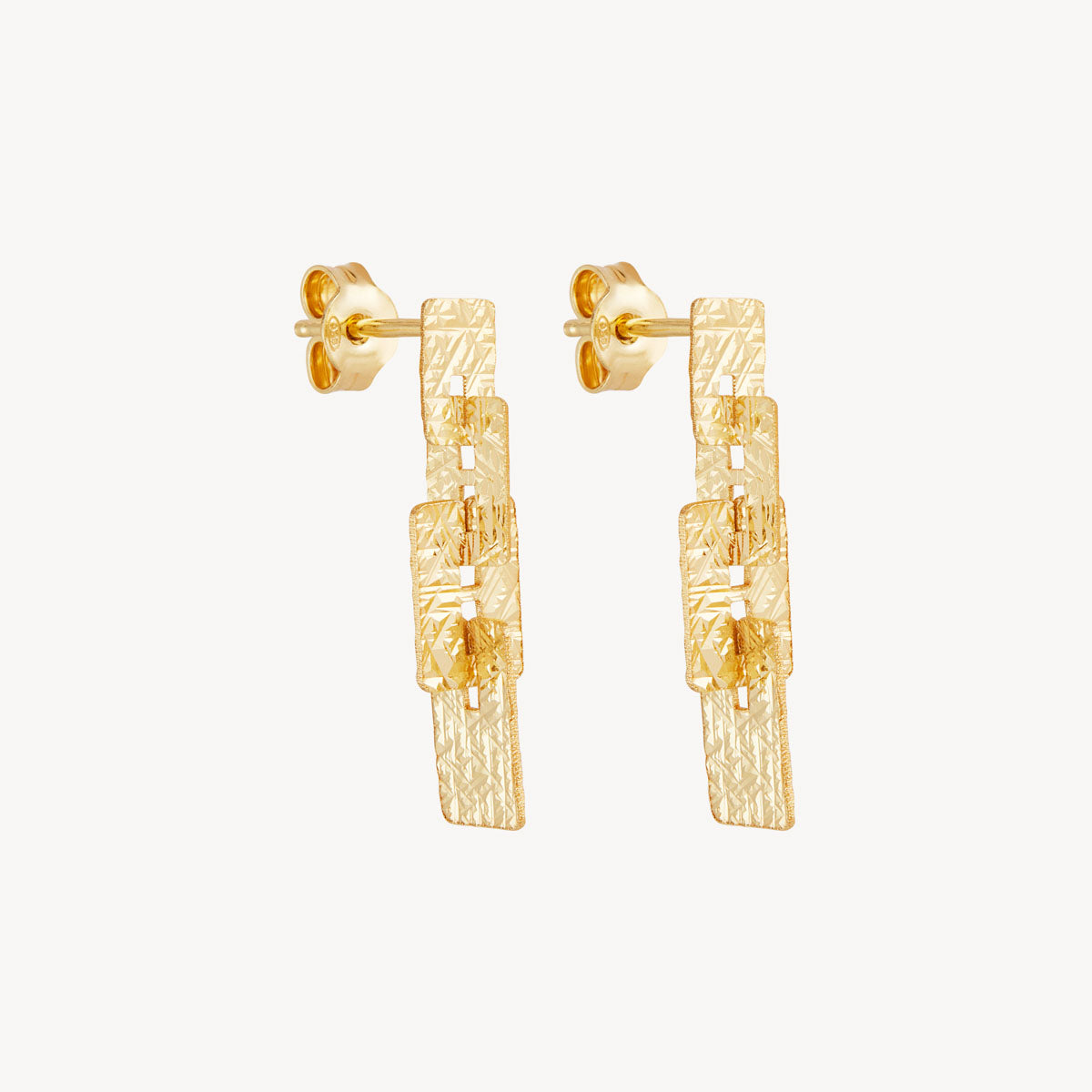 Yellow Gold Milleluci Rectangular Earrings