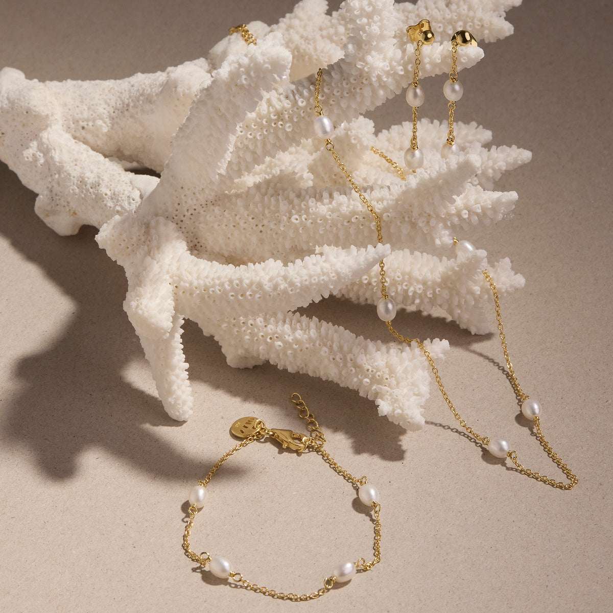 Tidal Whisper Double Pearl Earring