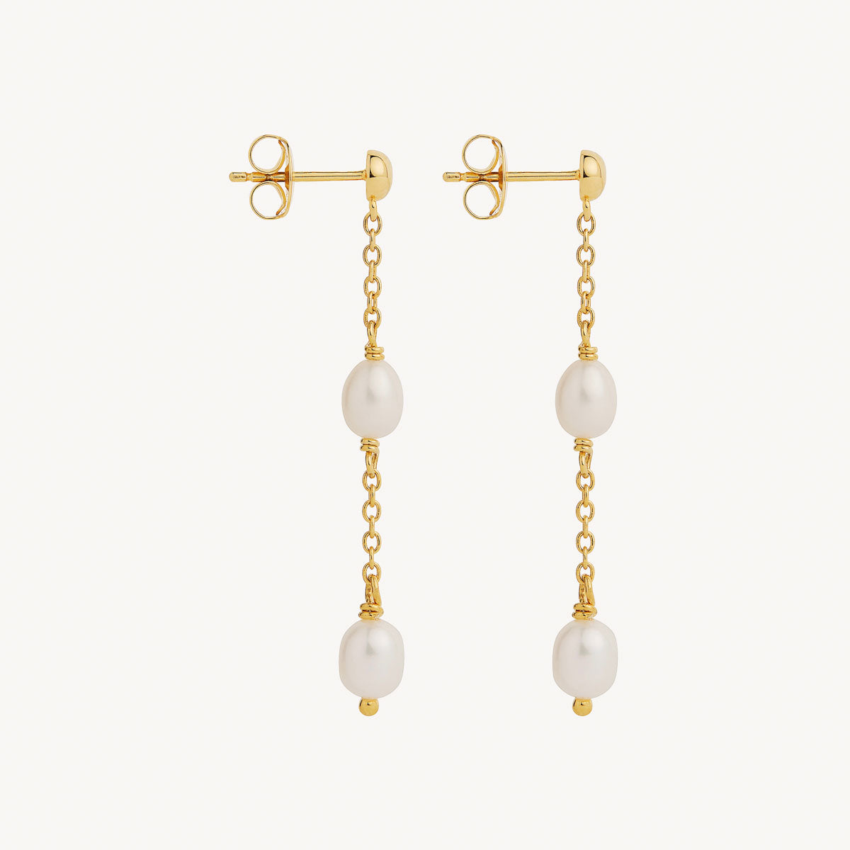 Tidal Whisper Double Pearl Earring