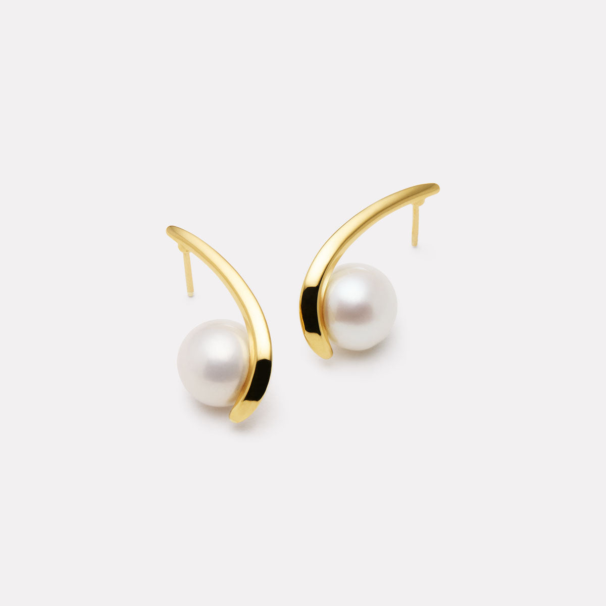 Yellow Gold Mariselle Pearl Earrings