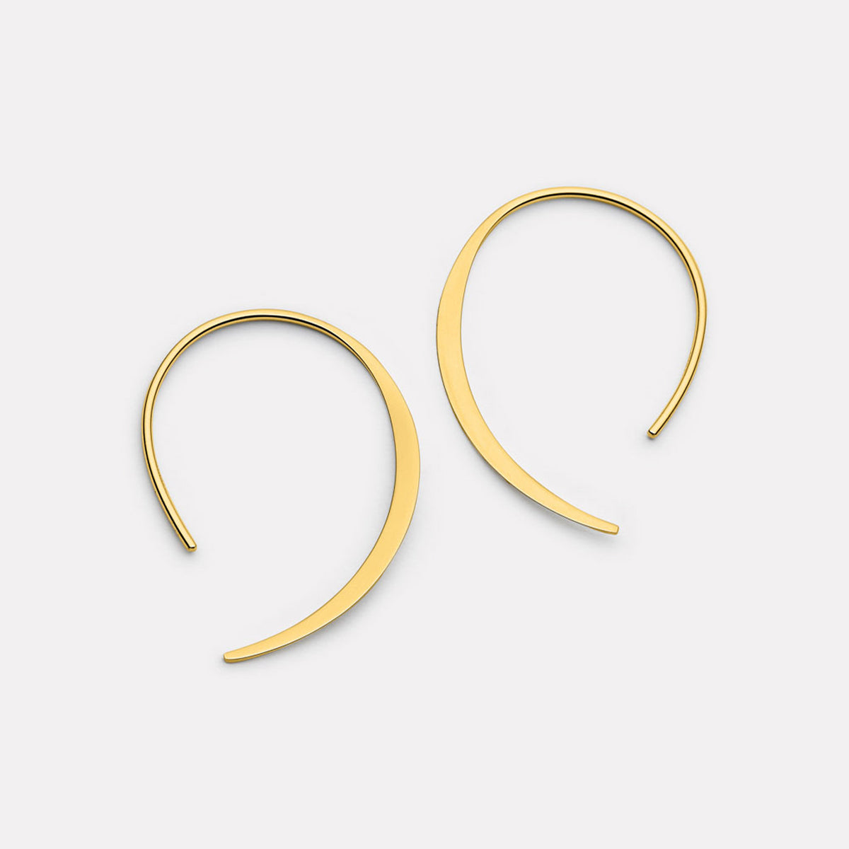 Yellow Gold Arc Earrings