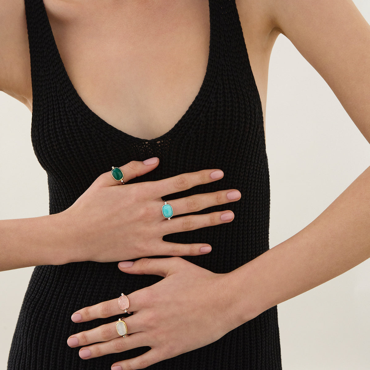 Fleur Green Onyx Ring