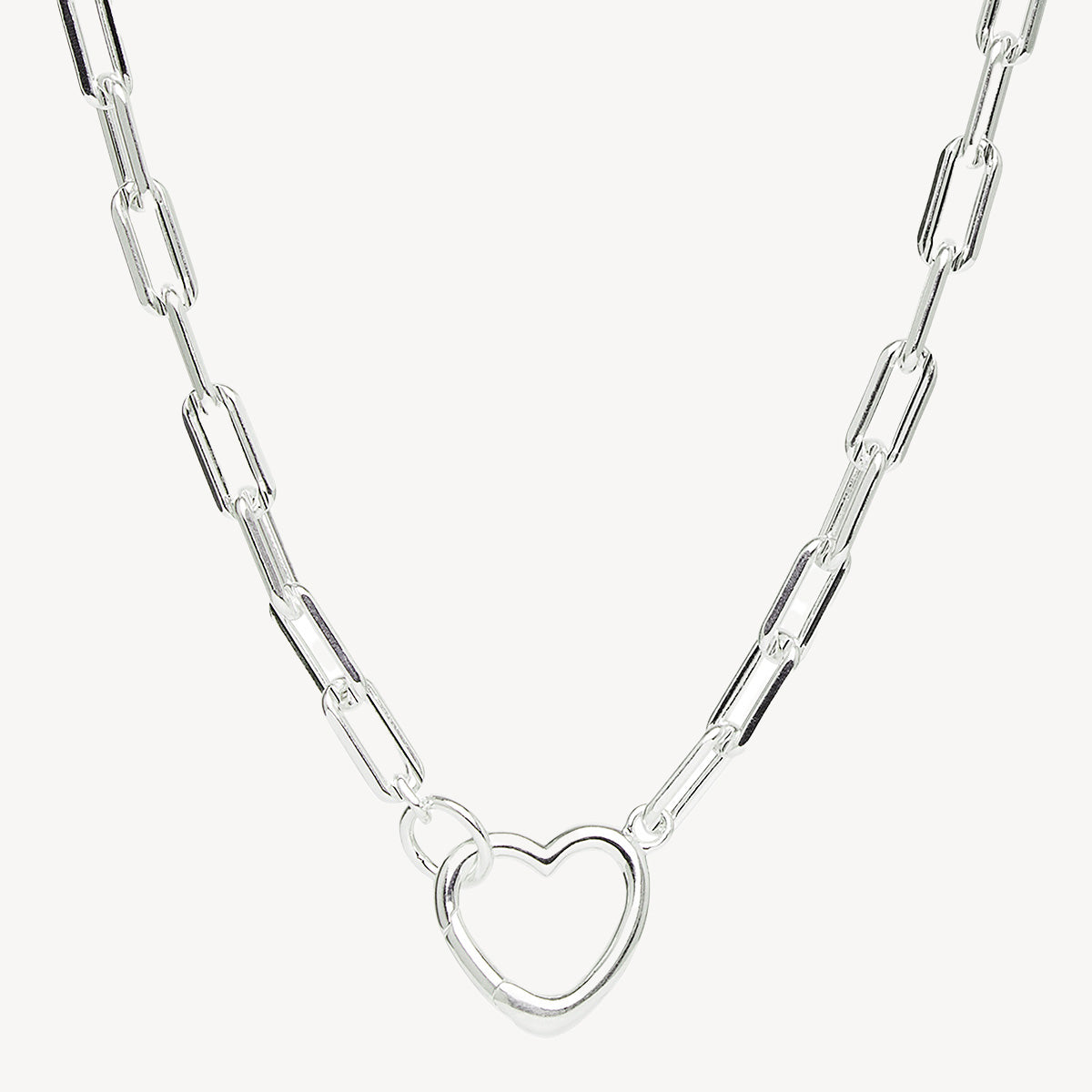 Sterling Silver Cuore Chain Link Necklace