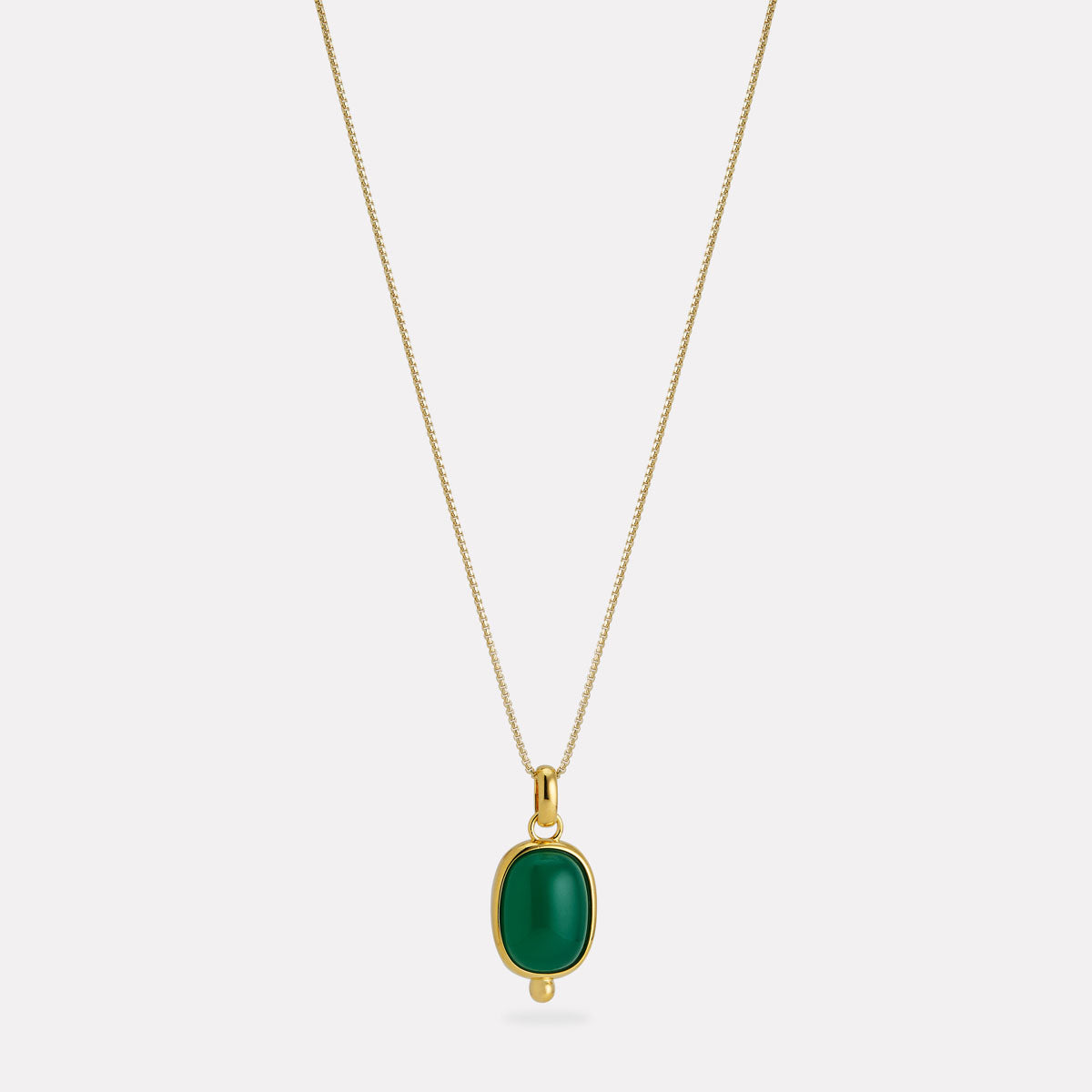Yellow Gold Fleur Green Onyx Pendant