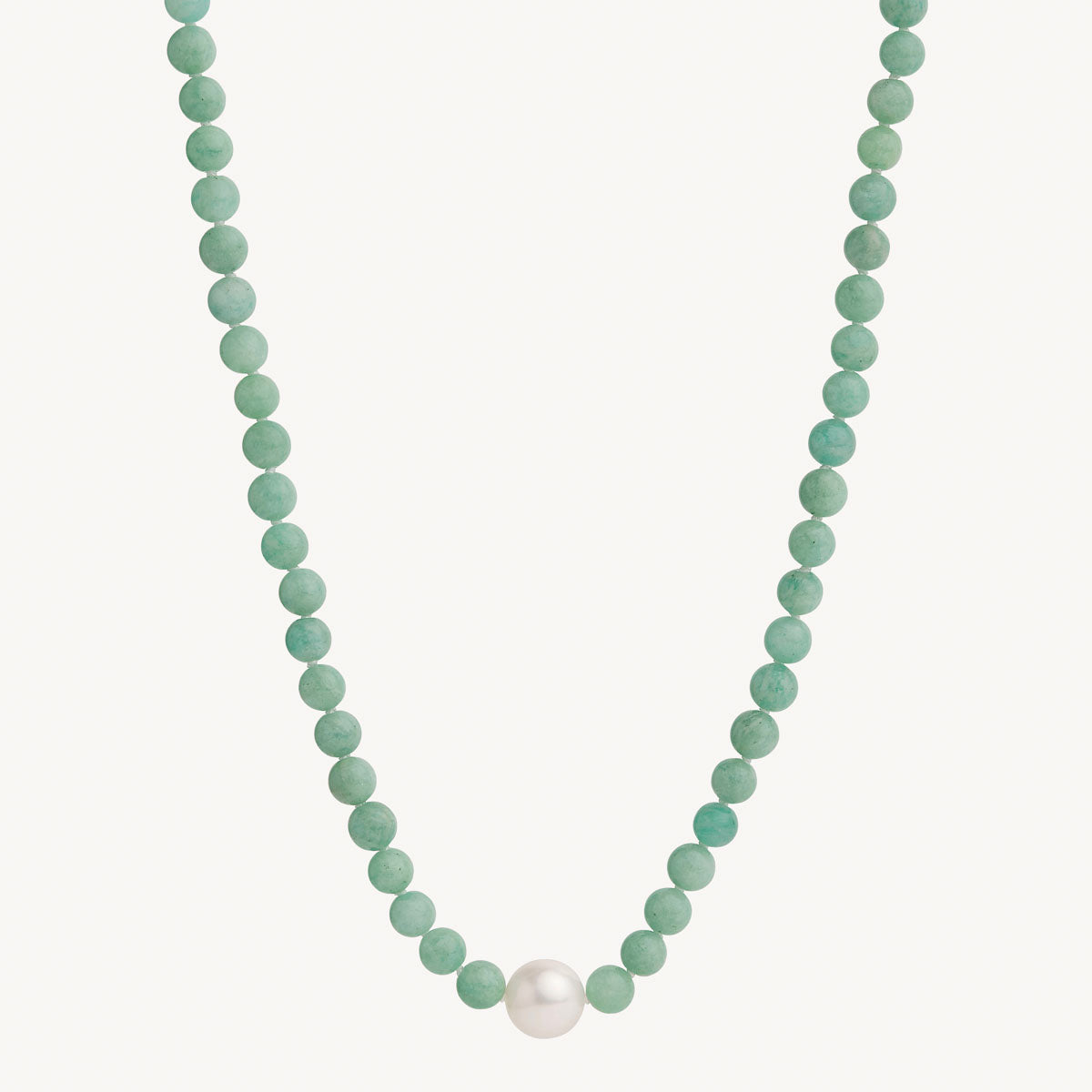 Sterling Silver Sunset Amazonite & Pearl Necklace