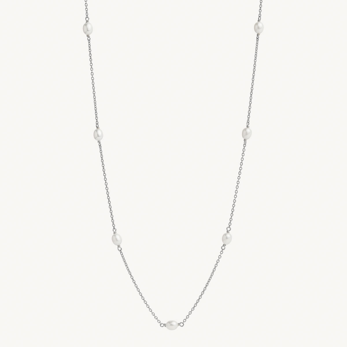 Sterling Silver Tidal Whisper Pearl Necklace
