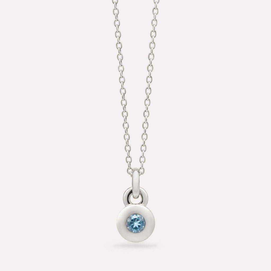 Sterling Silver December Blue Topaz Birthstone Necklace