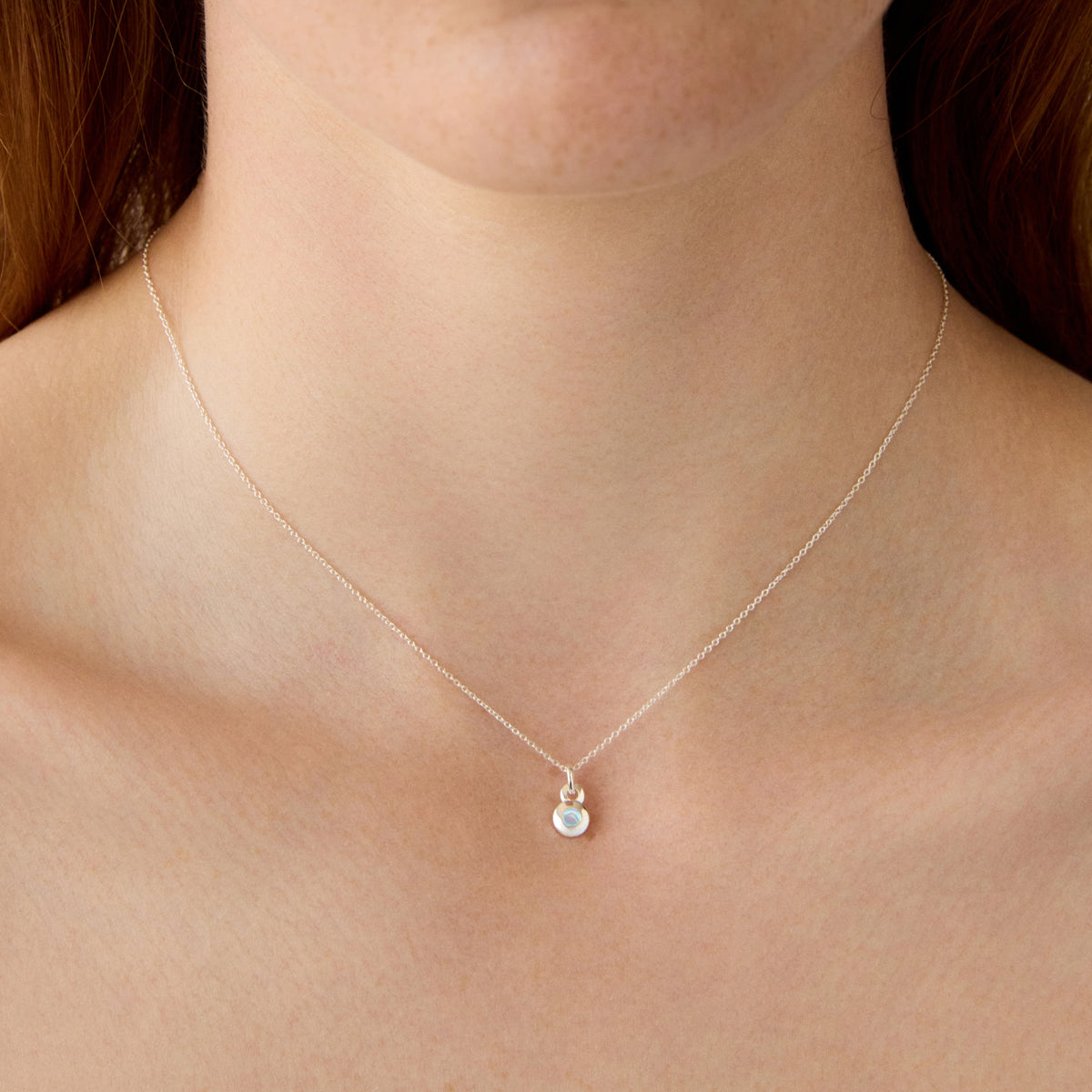 October Opal Birthstone Necklace