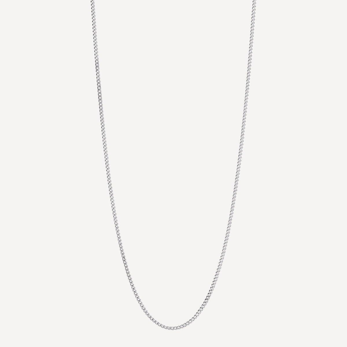 Sterling Silver Cuban Men's Silver Chain Necklace 2.1mm