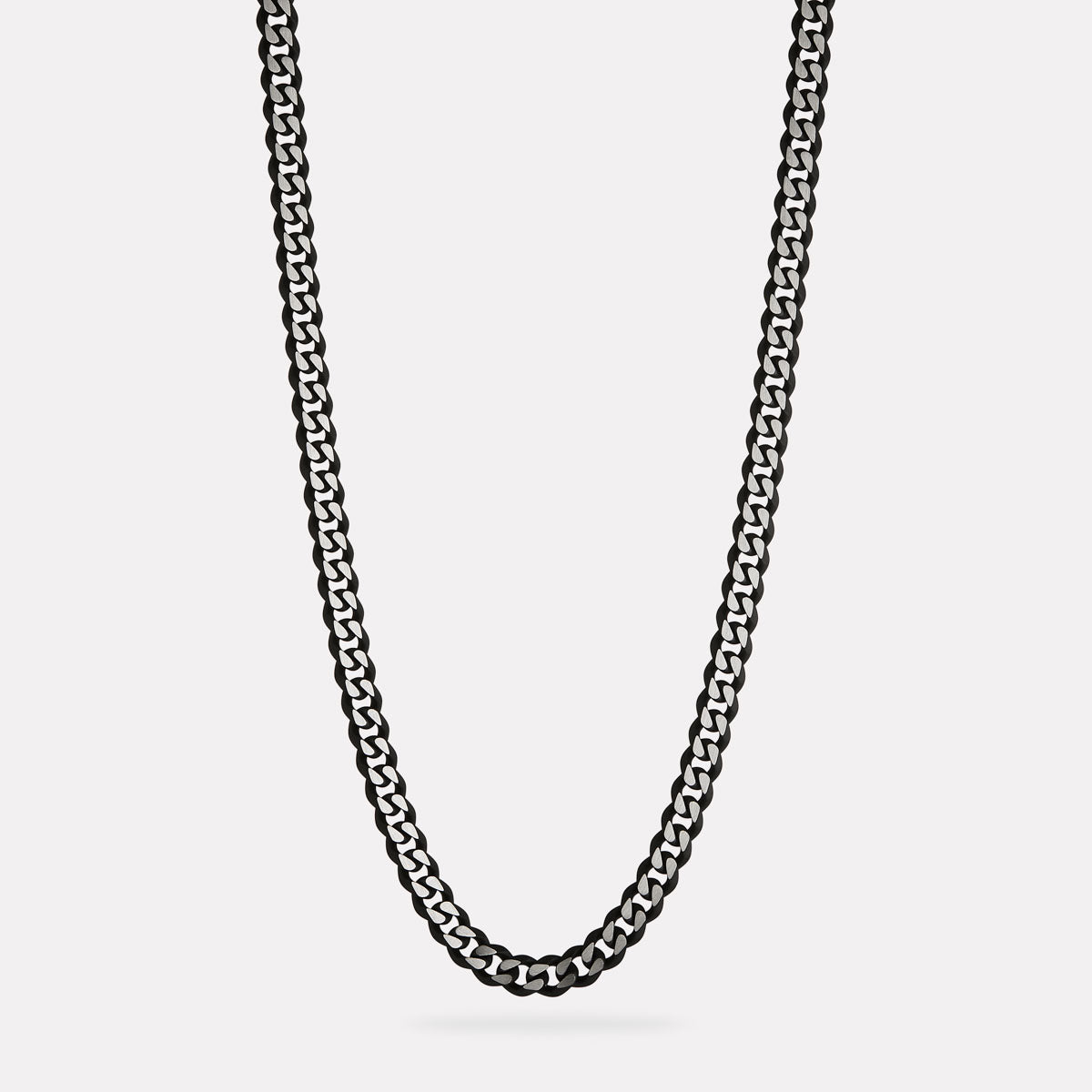Stainless Steel Nero Men’s Steel Curb Chain Necklace (Bold)