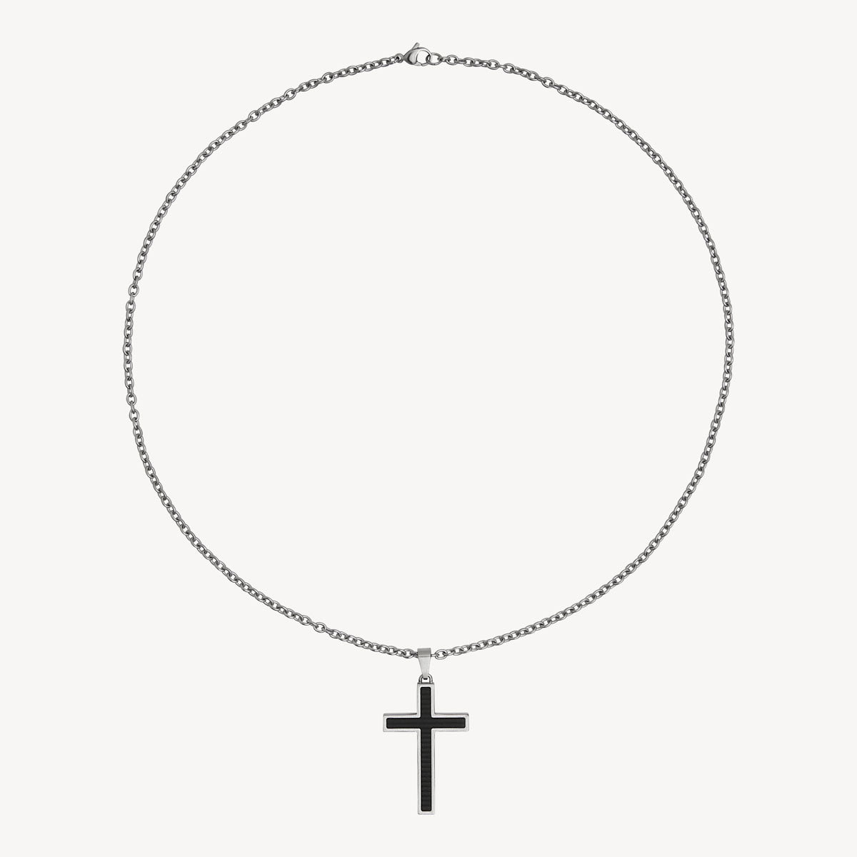 The Paladin Men’s Carbon Fibre and Steel Cross Pendant