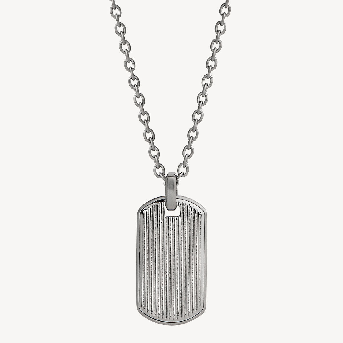 Stainless Steel Rocca Men’s Stainless Steel Dog Tag Pendant