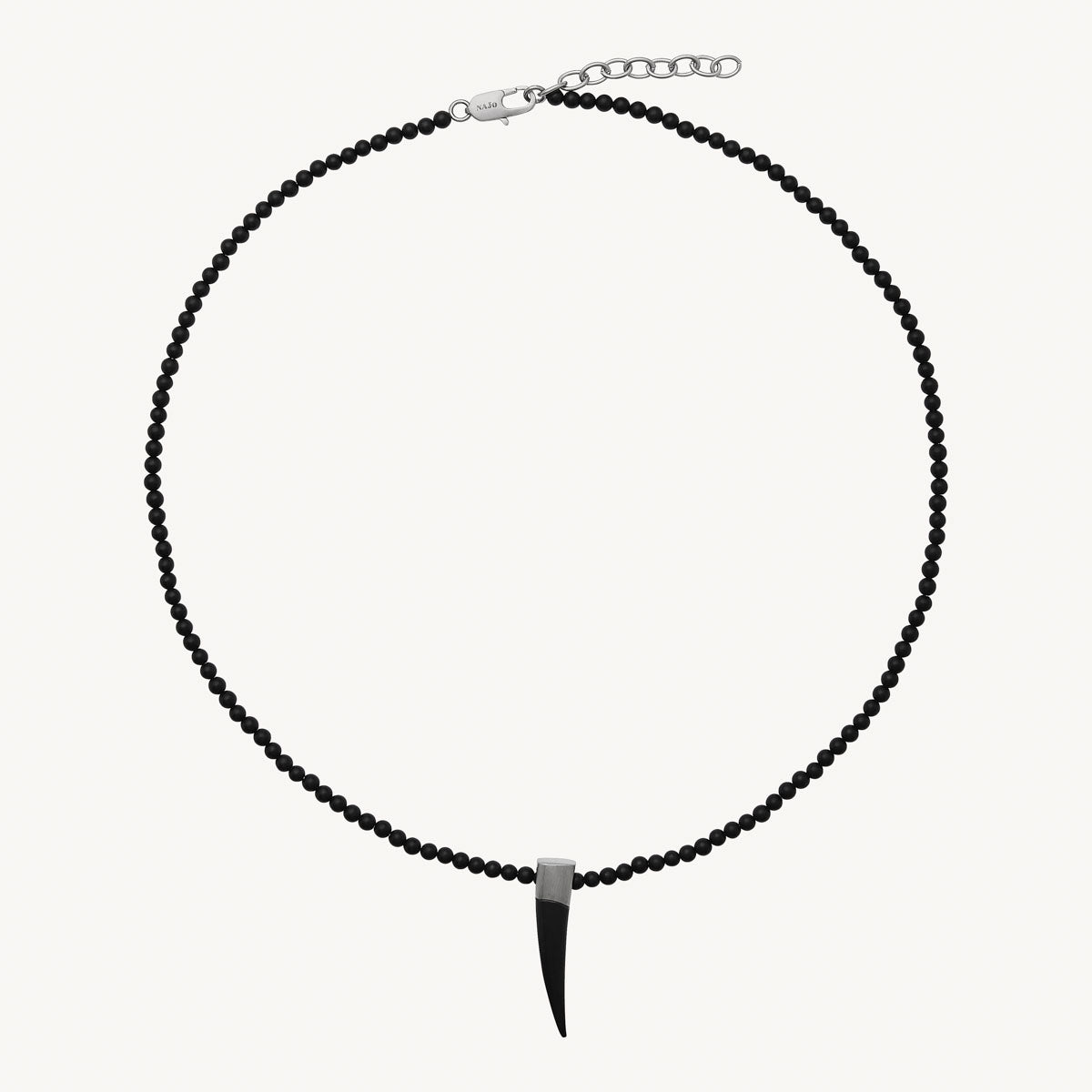 Nomad Men's Steel & Black Agate Necklace
