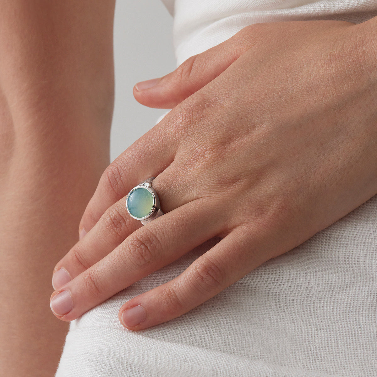 Chroma Aqua Chalcedony Ring