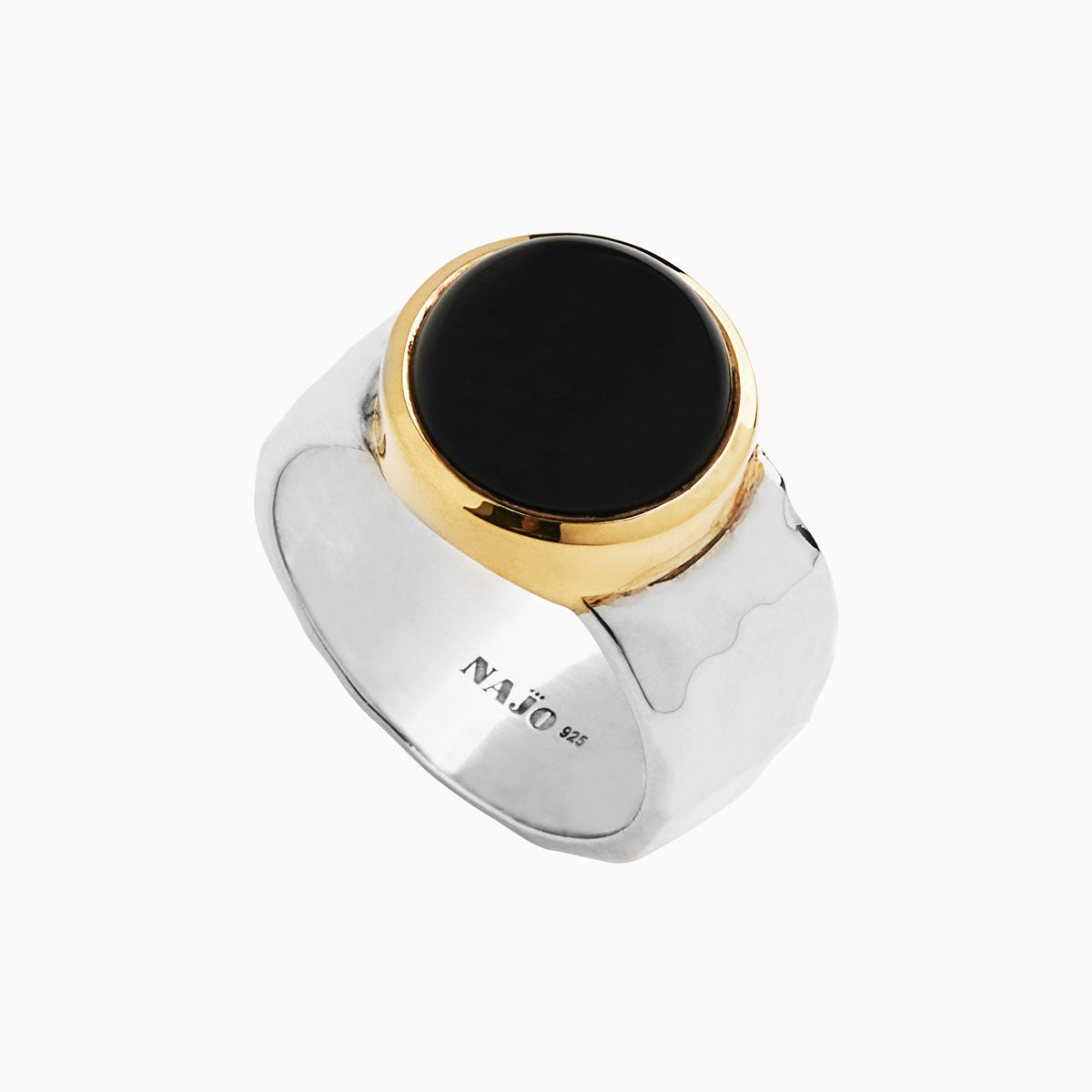 Sil Yell Gold Chroma Black Onyx Ring