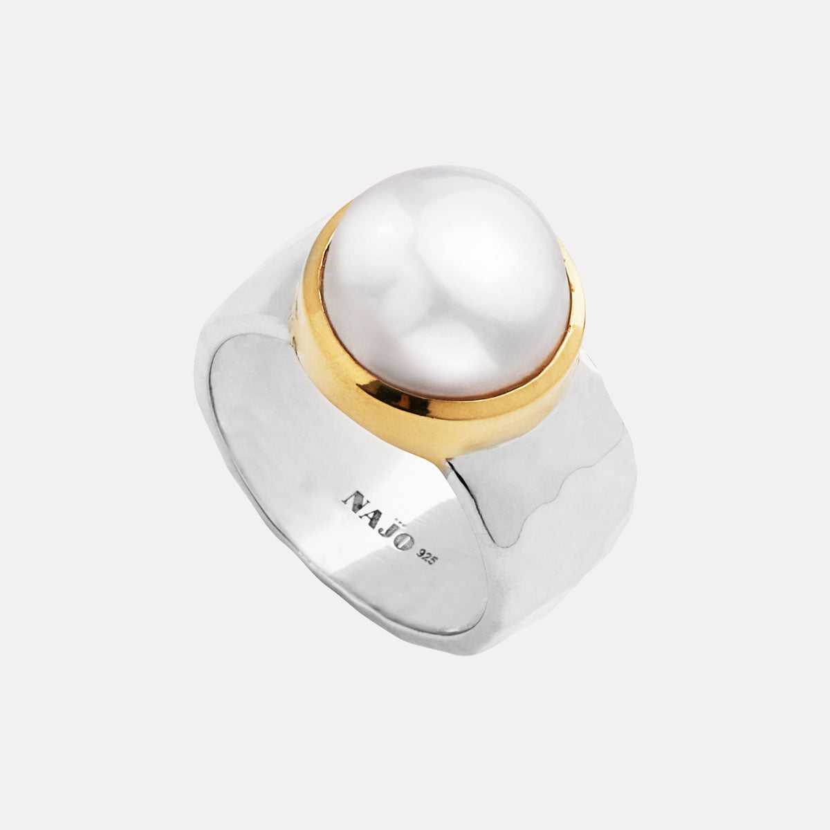 Sil Yell Gold Chroma Pearl Ring