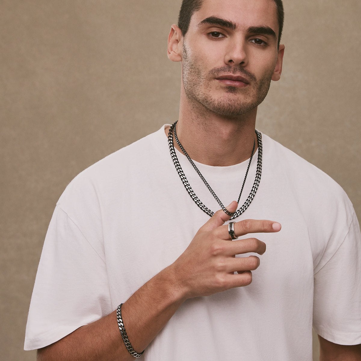 The Aviator Carbon Fibre and Steel Ring