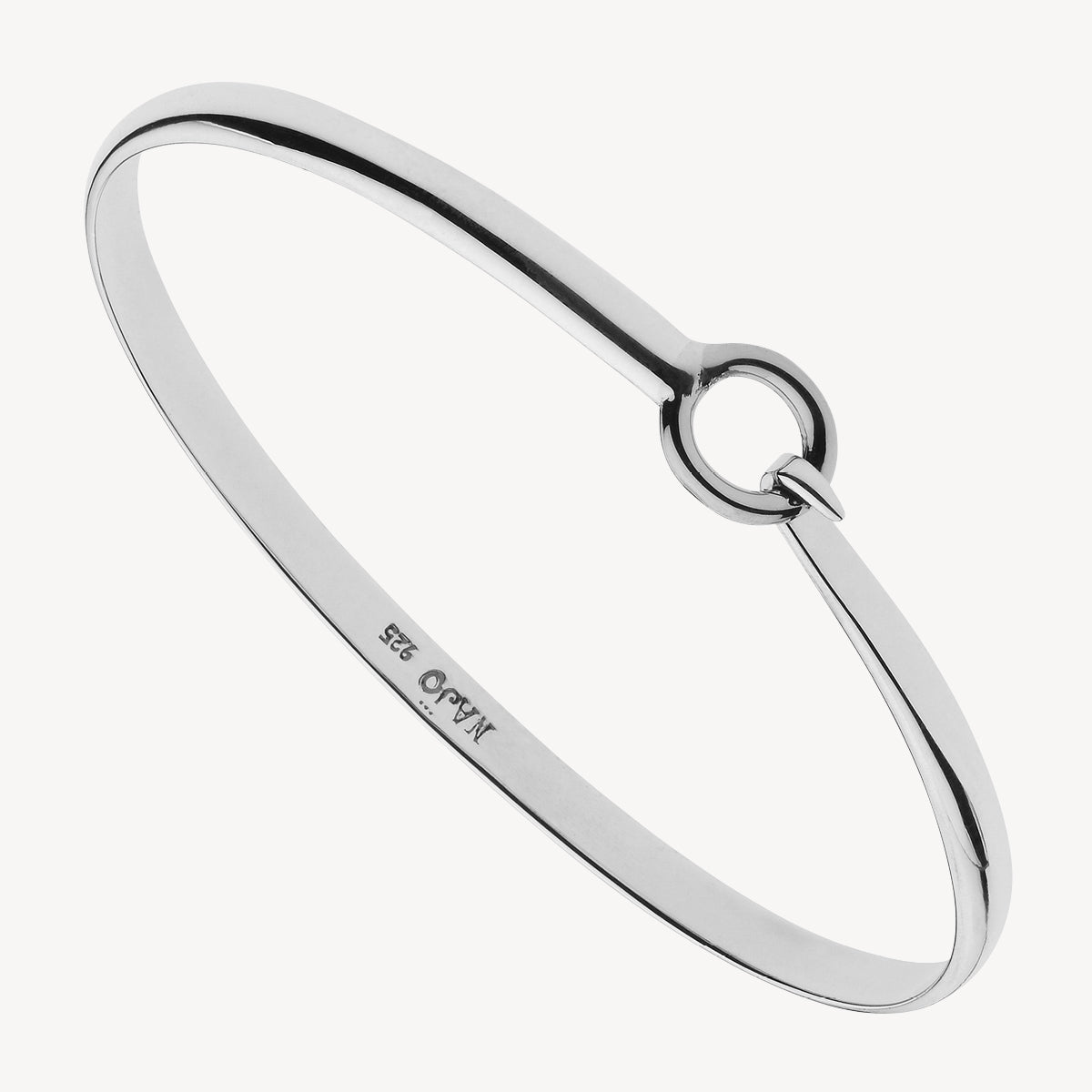 Sterling Silver 60mm Oh Honey Silver Bangle
