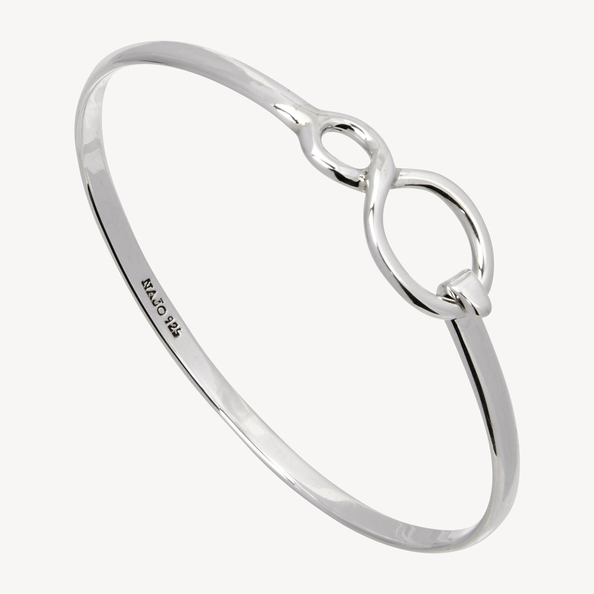 Sterling Silver Infinity Silver Tension Bangle (60mm)