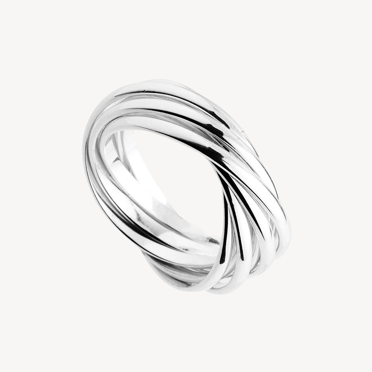 Sterling Silver Revival Eight-Band Silver Ring