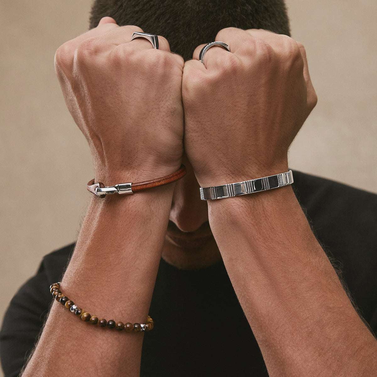 Atlas Men's 6mm Beaded Tiger's Eye Bracelet