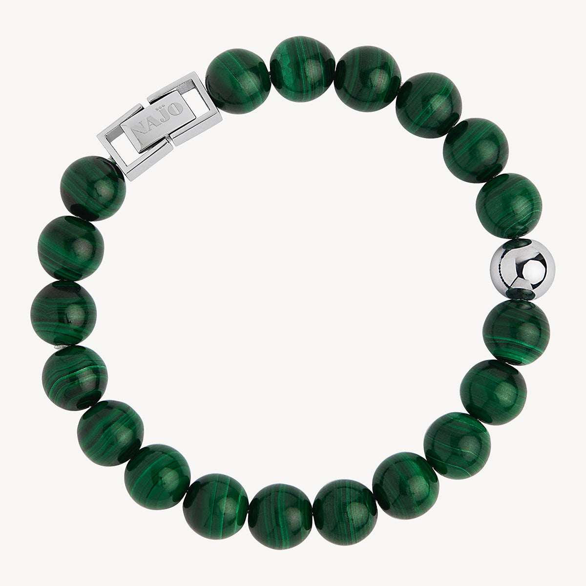 Atlas Men's 10mm Beaded Malachite Bracelet