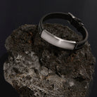 Memento Men’s Leather Buckle Identity Bracelet