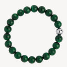 Apollo Men's 10mm Malachite & Steel Elasticised Stretch Bracelet