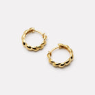 Yellow Gold Zippy Twist Huggie Earring
