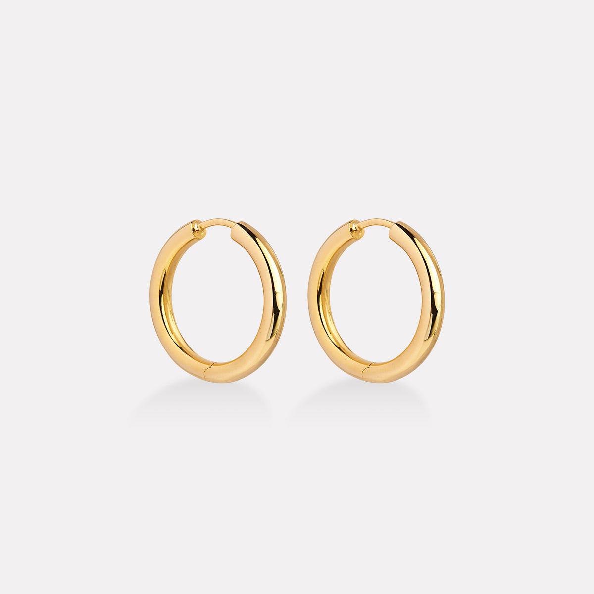 Yellow Gold Subtle Huggie Earrings